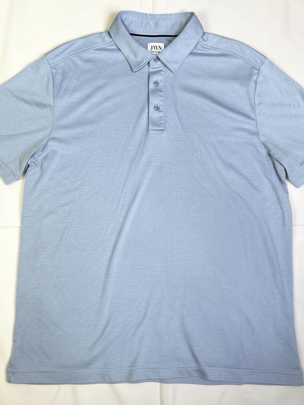 JWN Men Medium Light Blue Polo Shirt Pima Cotton Blend Casual Soft